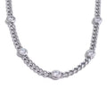 Cadena chunky con cristales dorada y plateada