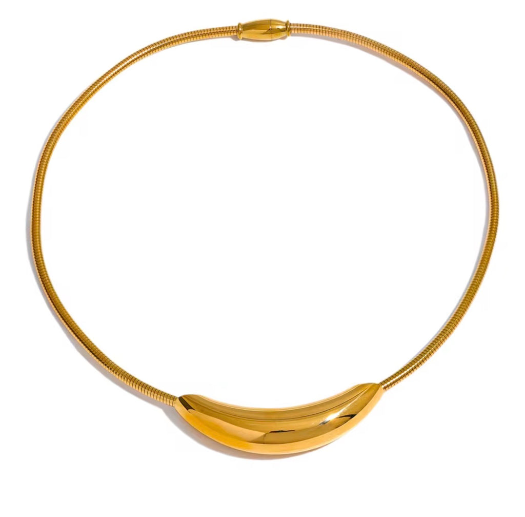 Collar moldeable dije largo plateado y dorado
