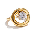 Anillo O ajustable con cristal dorado