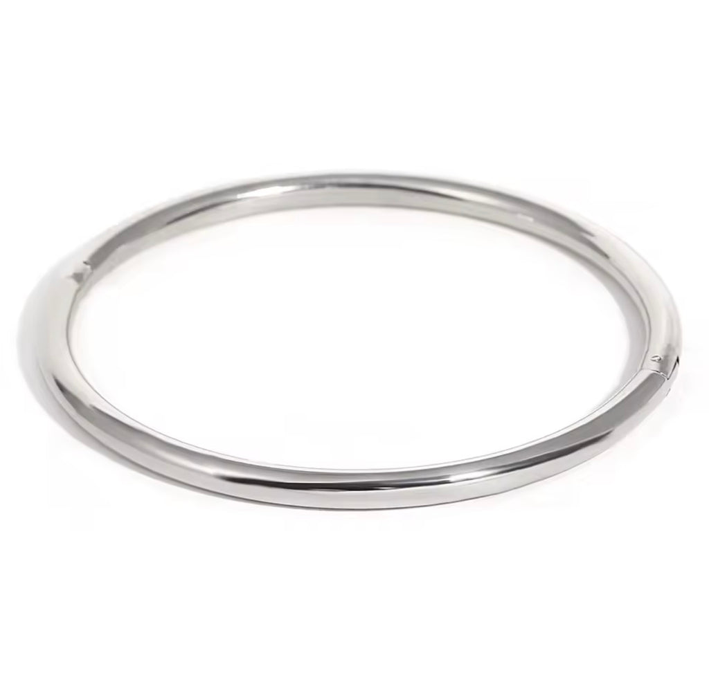 Pulsera rígida plateada y dorada delgada