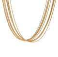 Collar conjunto cadenas planchadas plateadas y doradas