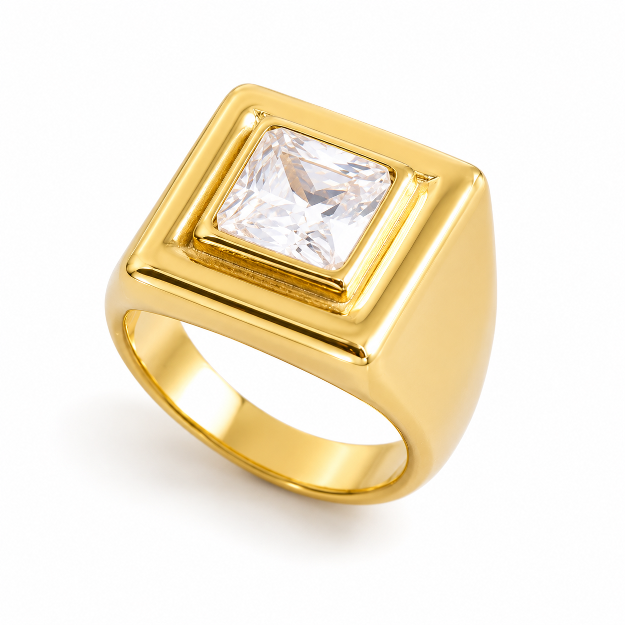 Anillo cuadrado chunky
