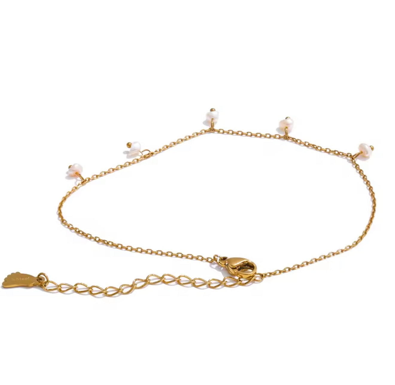 Tobillera cadena con pelotas minis colgantes