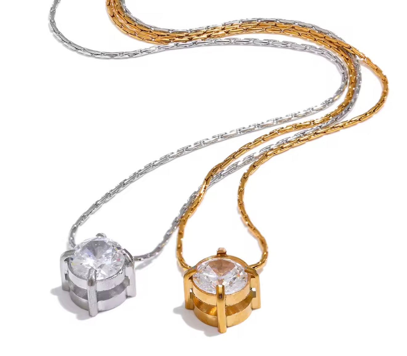 Collar cristal con cadena delgadita