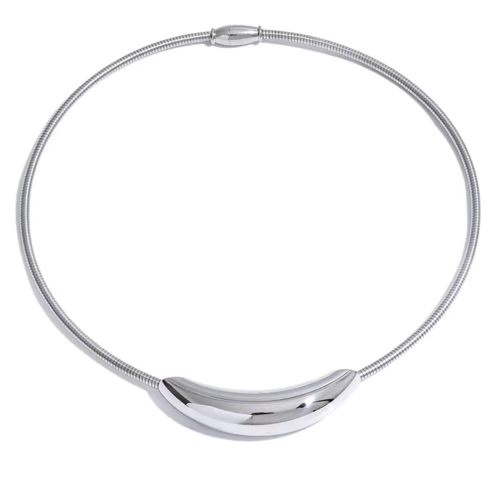 Collar moldeable dije largo plateado y dorado