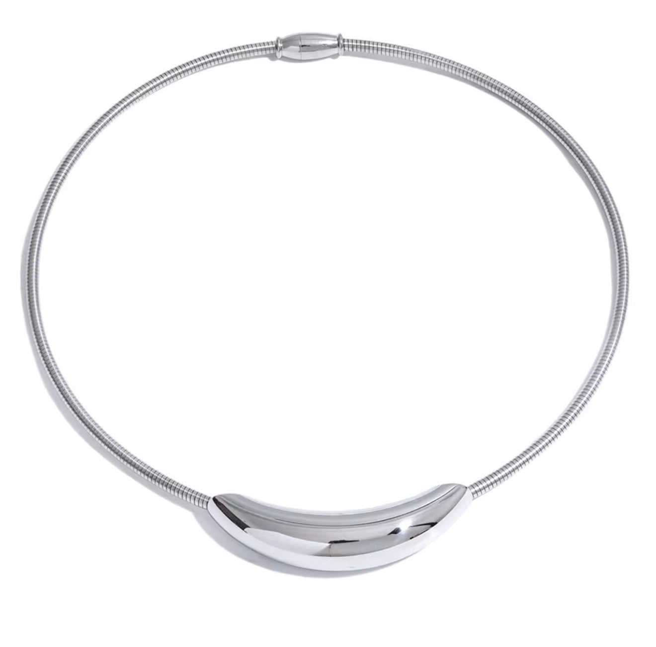 Collar moldeable dije largo plateado y dorado