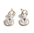 Aretes cristal doble colgante dorado