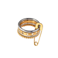 Anillo con seguro bicolor