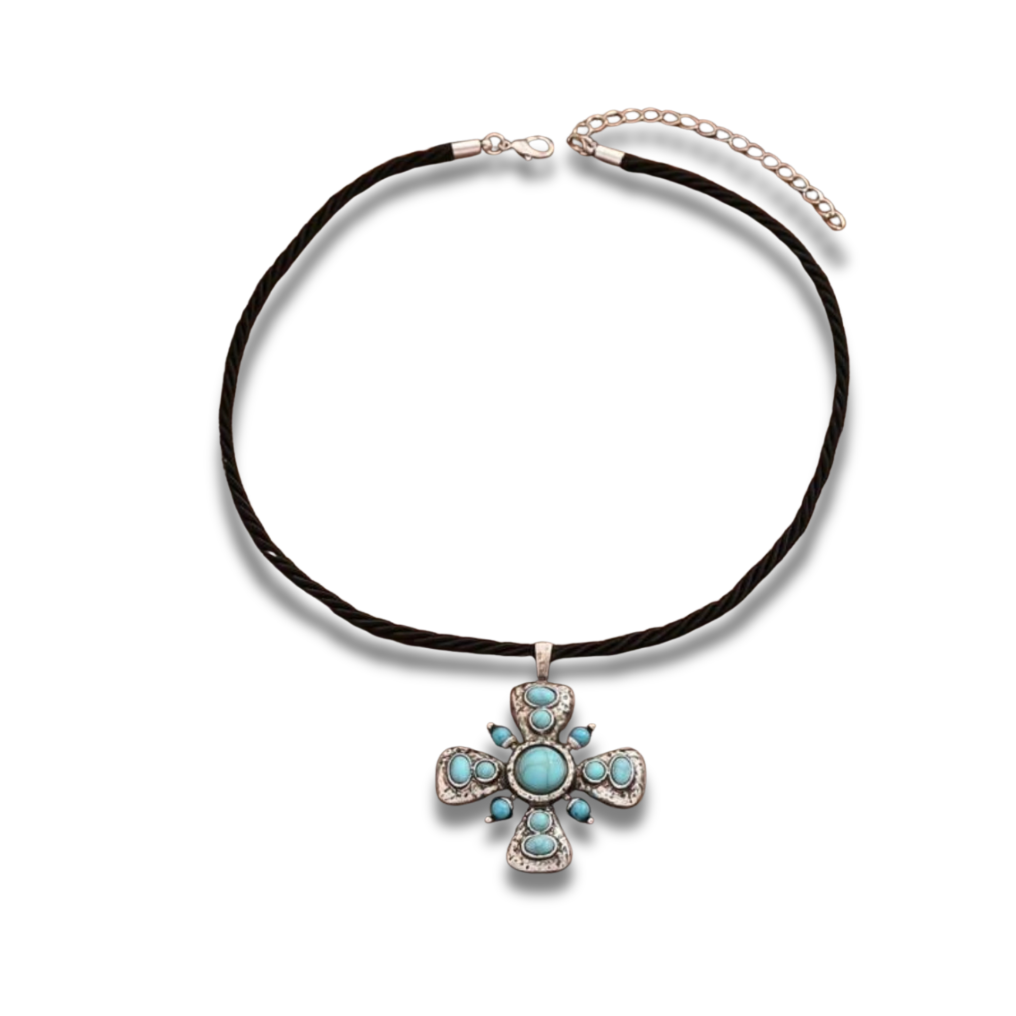 Collar cruz Aqua
