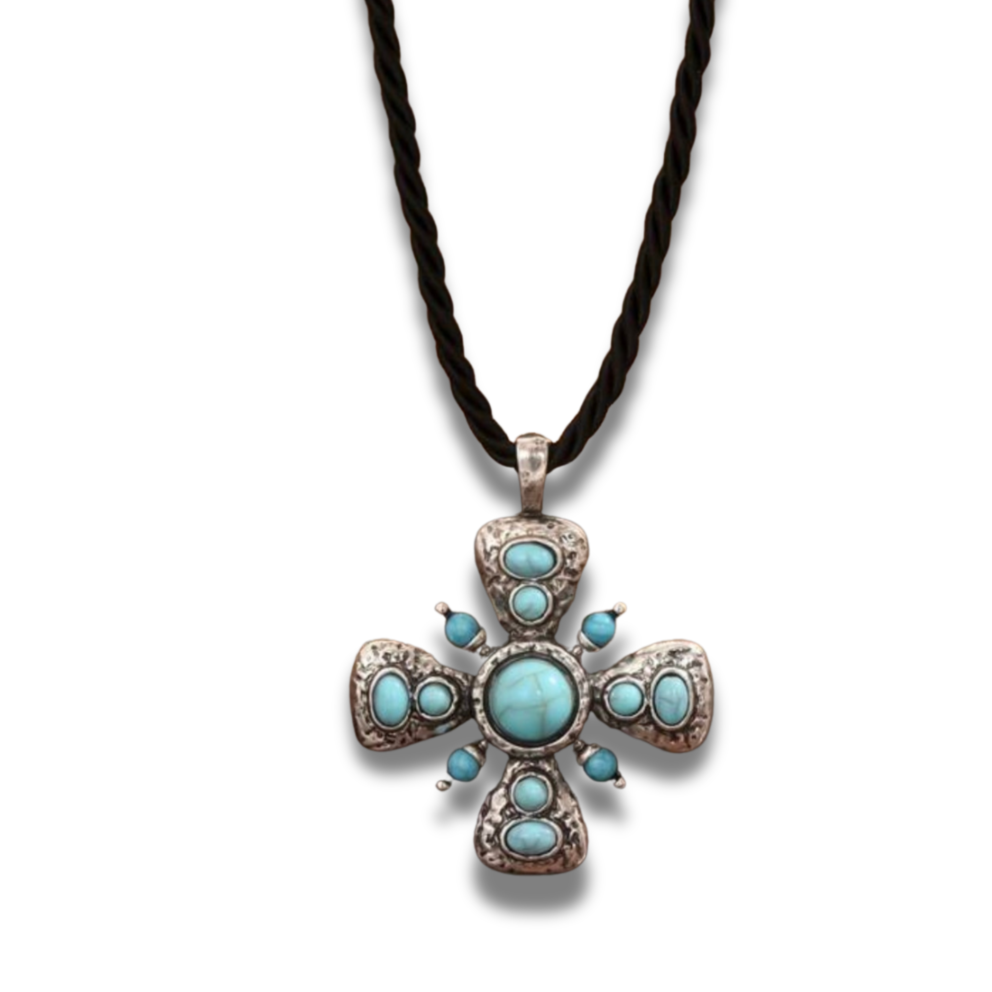 Collar cruz Aqua