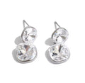Aretes cristal doble colgante plateado