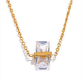 Collar de cristal rectangular