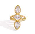 Anillo ajustable cristales triples