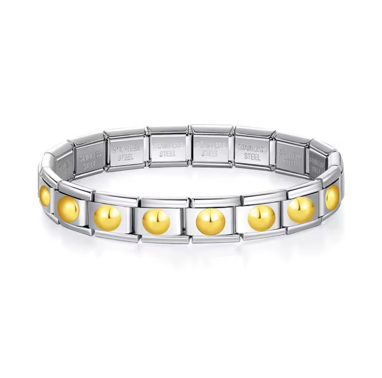 Brazalete italiano de lunares dorados