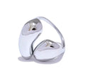 Anillo bean doble ajustable plateado