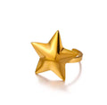 Anillo de estrella ajustable dorado