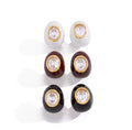 Aretes redondos con incrustación de cristal