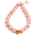Collar cuentas cubos color rosa