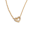 Collar corazón de cristales mini dorado