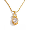 Collar irregular cristal doble dorado