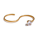 Anillo doble ajustable con cristal dorado