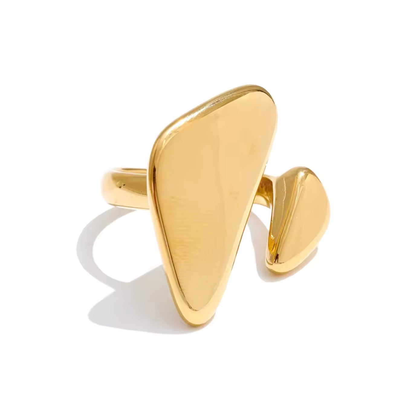 Anillo geométrico dorado unitalla
