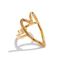 Anillo silueta de corazón ajustable dorado