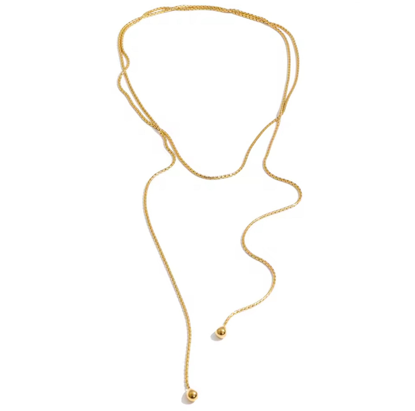 Corbatín cadena lisa dorado
