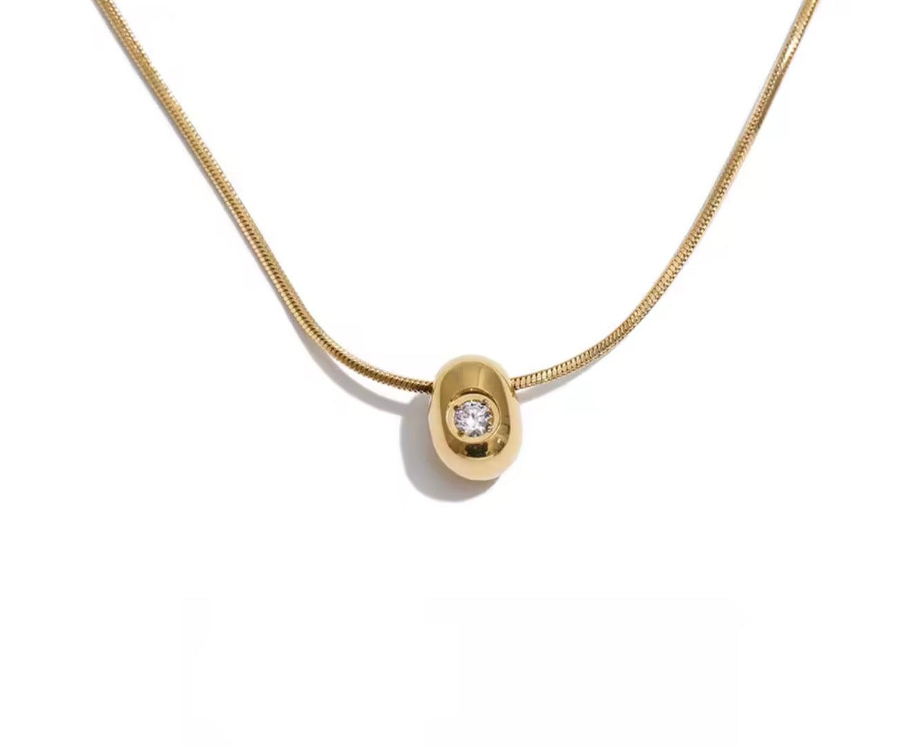 Collar bean con cristal mini