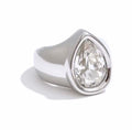 Anillo gota chunky plateado