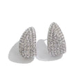 Aretes gota full de cristales plateados