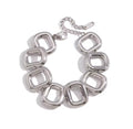 Pulsera de rectángulos plateado