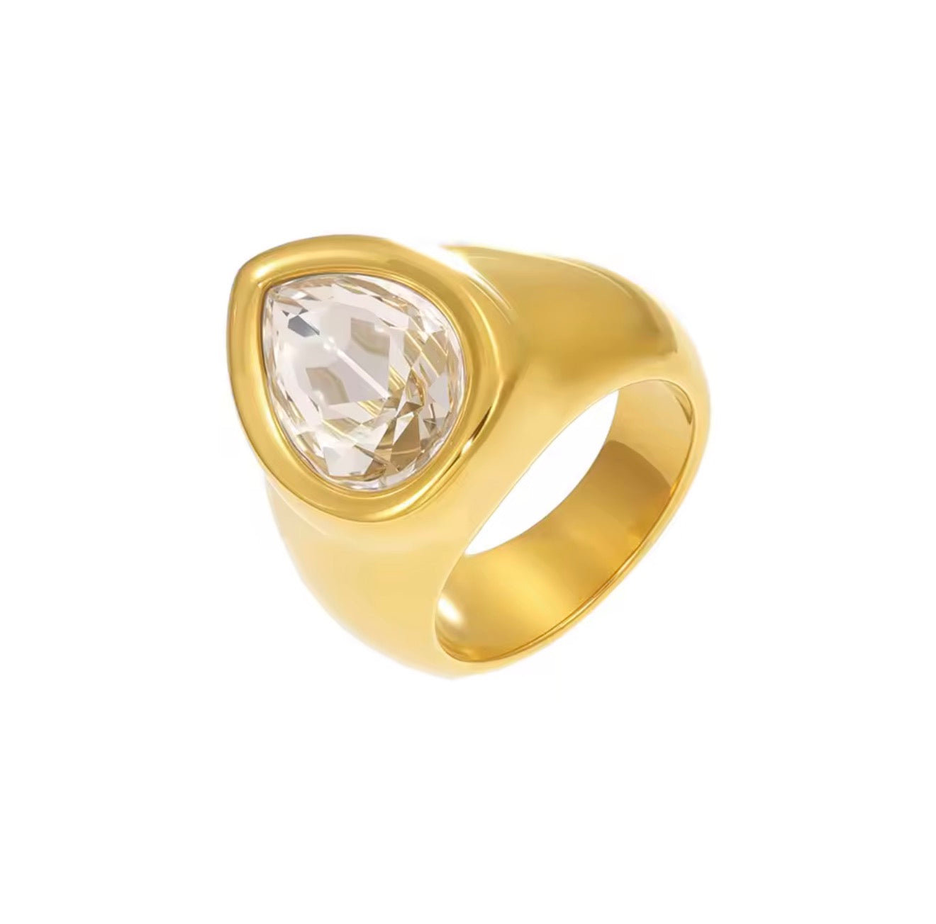 Anillo gota Chunky dorado
