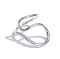 Anillo geométrico ajustable plateado