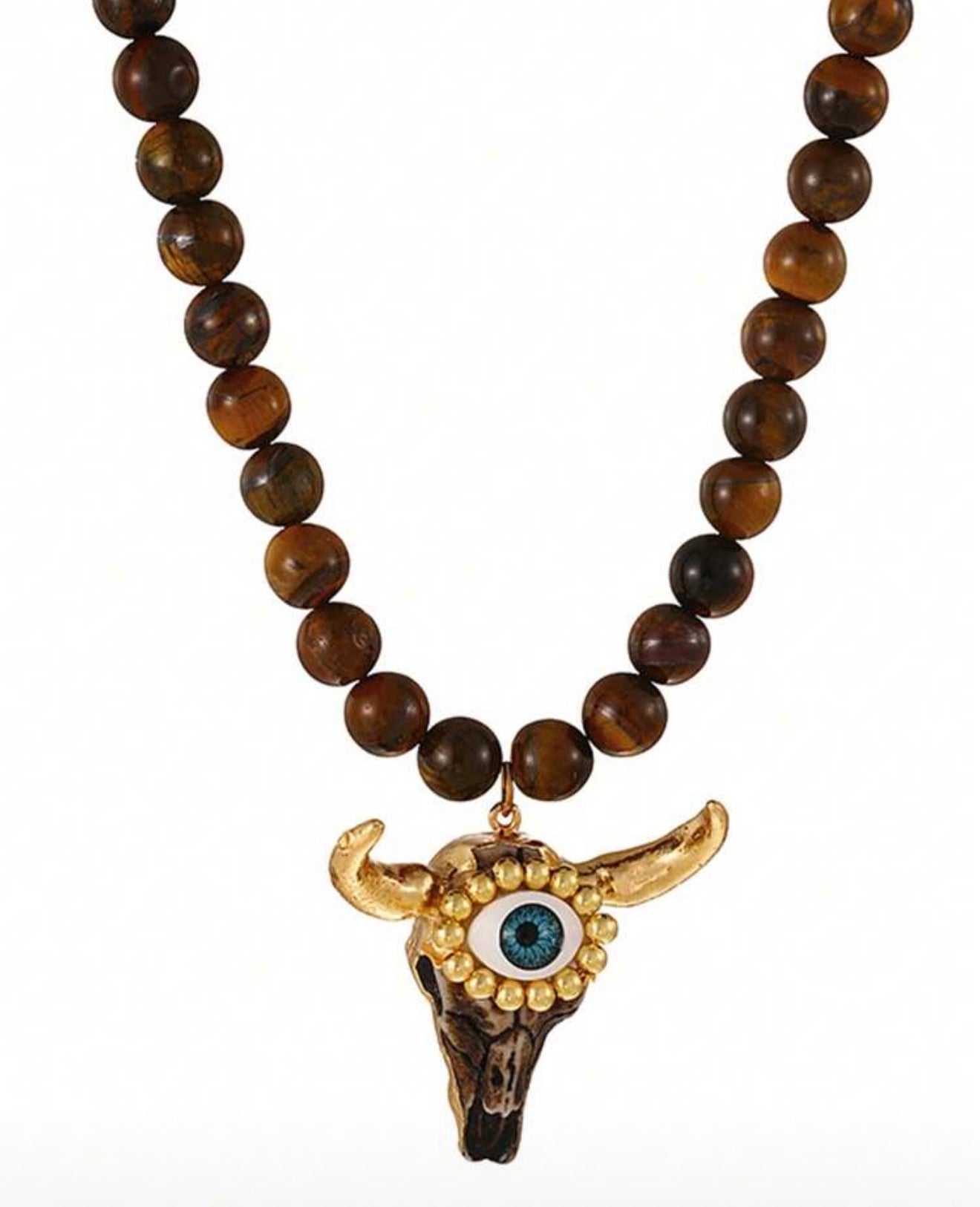 Collar de toro con ojo azul