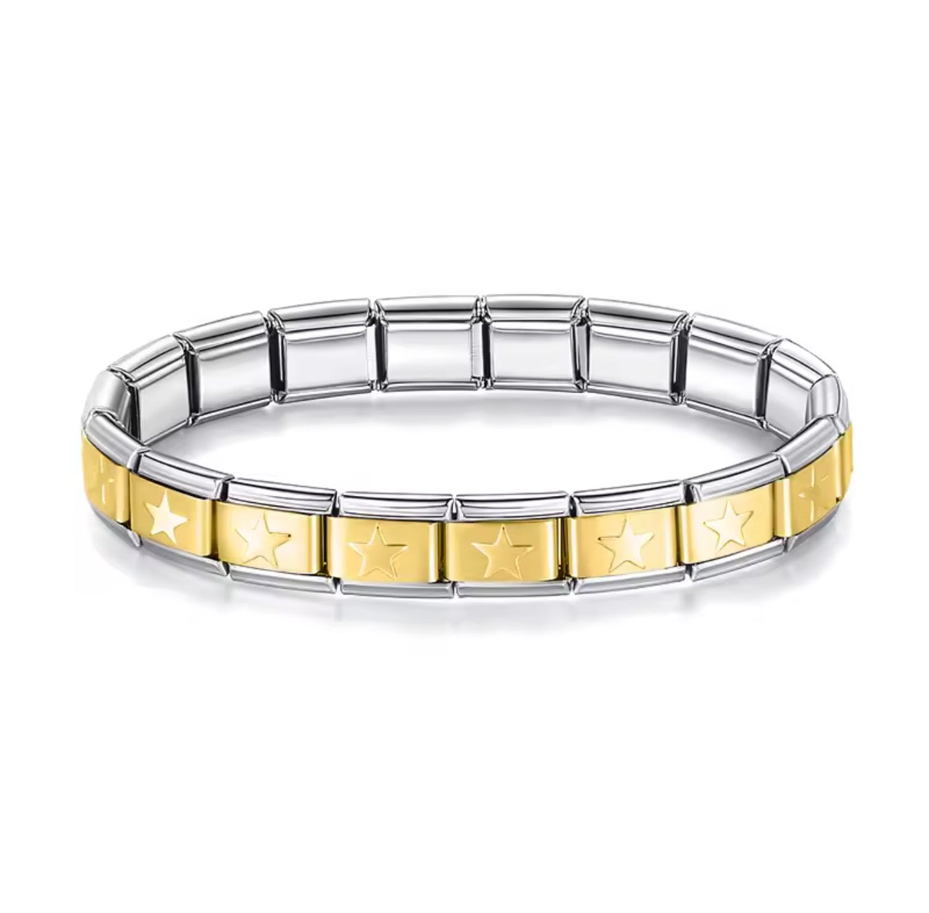 Brazalete italiano de estrellas con orillas bicolor