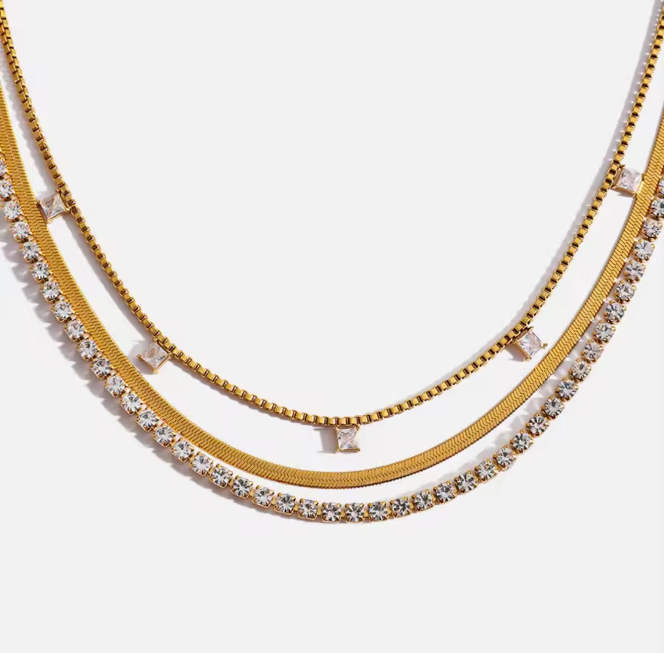 Layering de cadenas con cristales