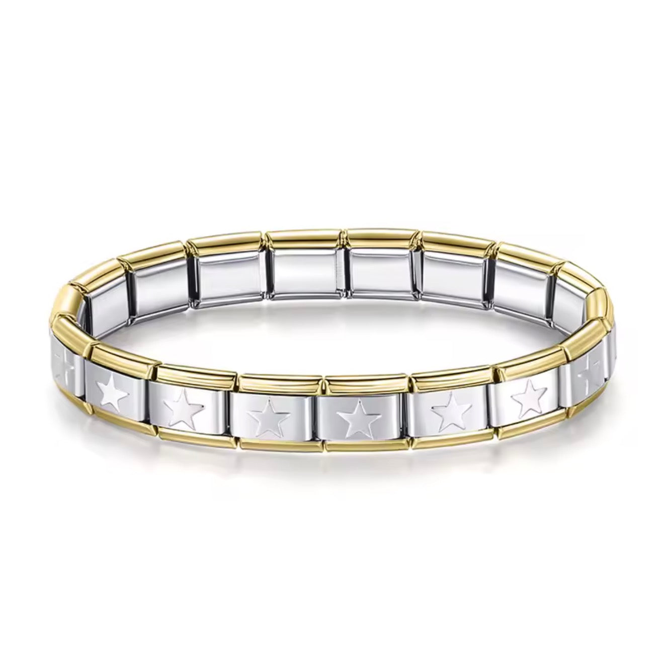 Brazalete italiano de estrellas con orillas bicolor