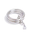 Anillo doble con gotita de cristal colgante