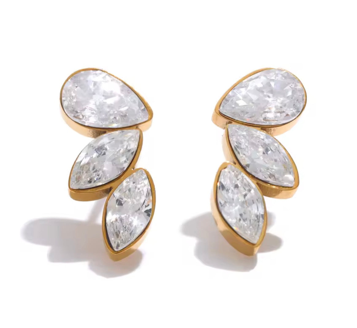 Aretes cristales triples