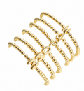 Brazalete cuentas con inicial plateada y dorada