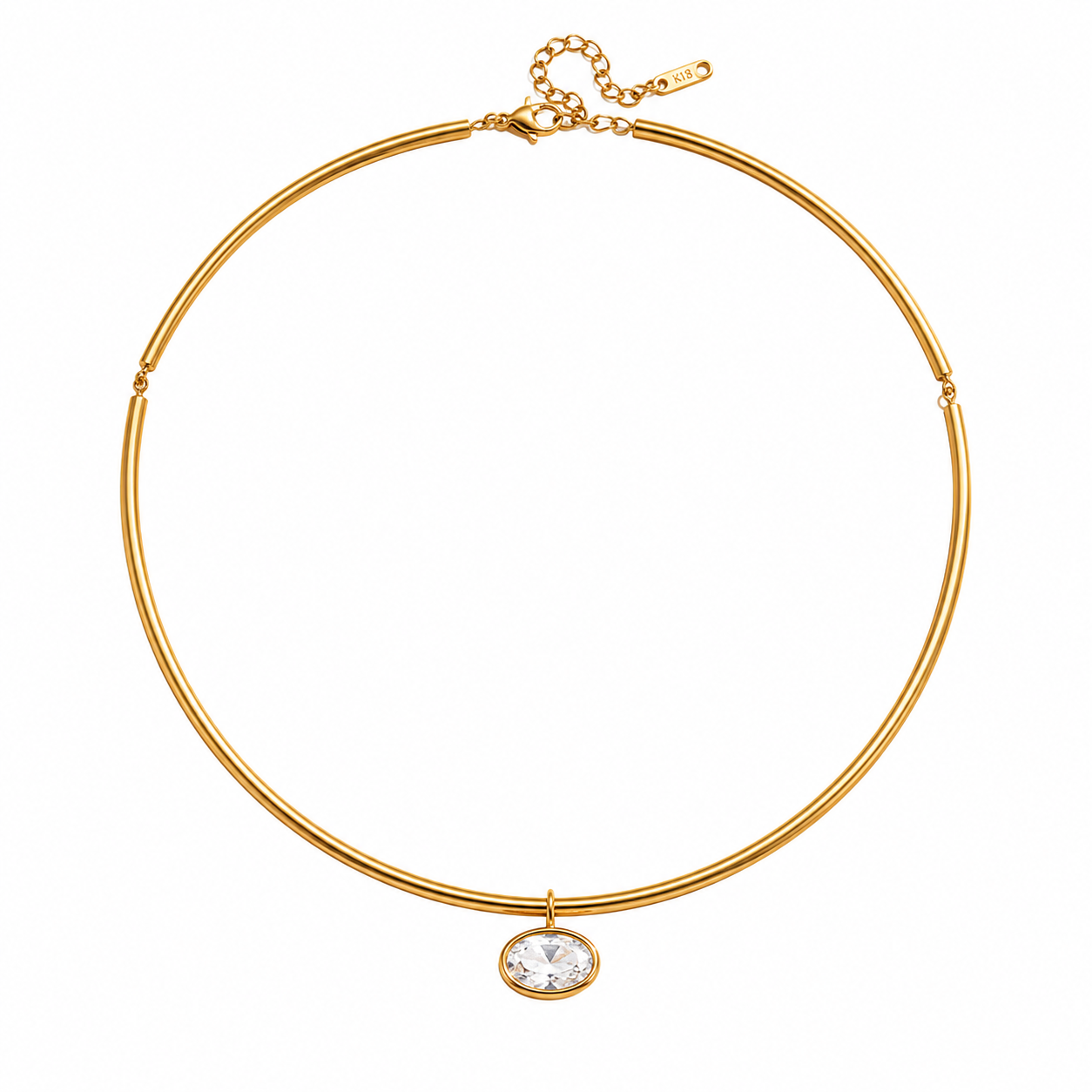 Collar rígido con dije de cristal