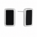 Aretes rectangulares negros grandes