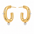 Aretes medios con bolitas plateadas