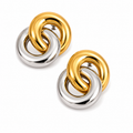 Aretes aros entrelazados bicolor
