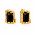 Aretes cristal negro irregular