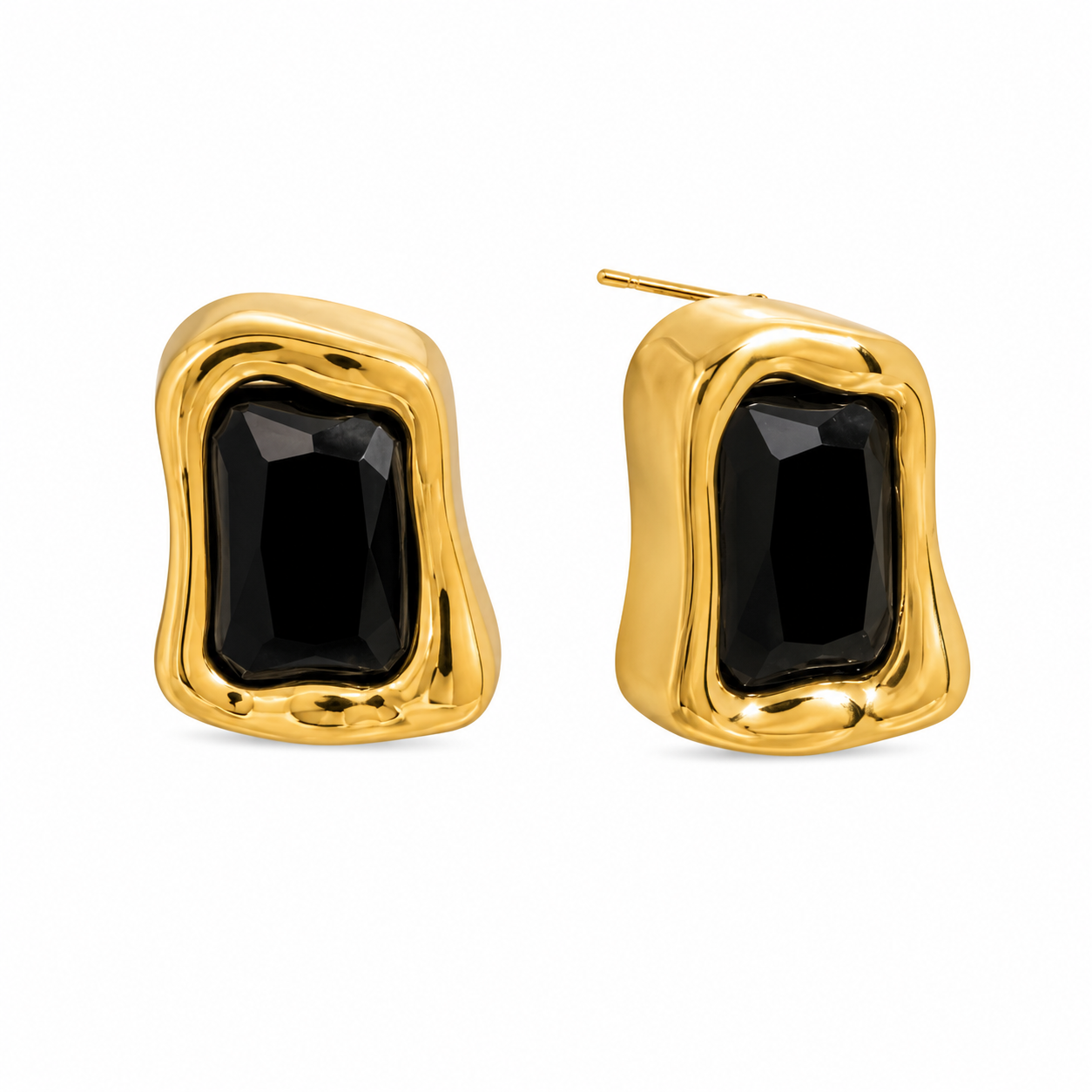 Aretes cristal negro irregular