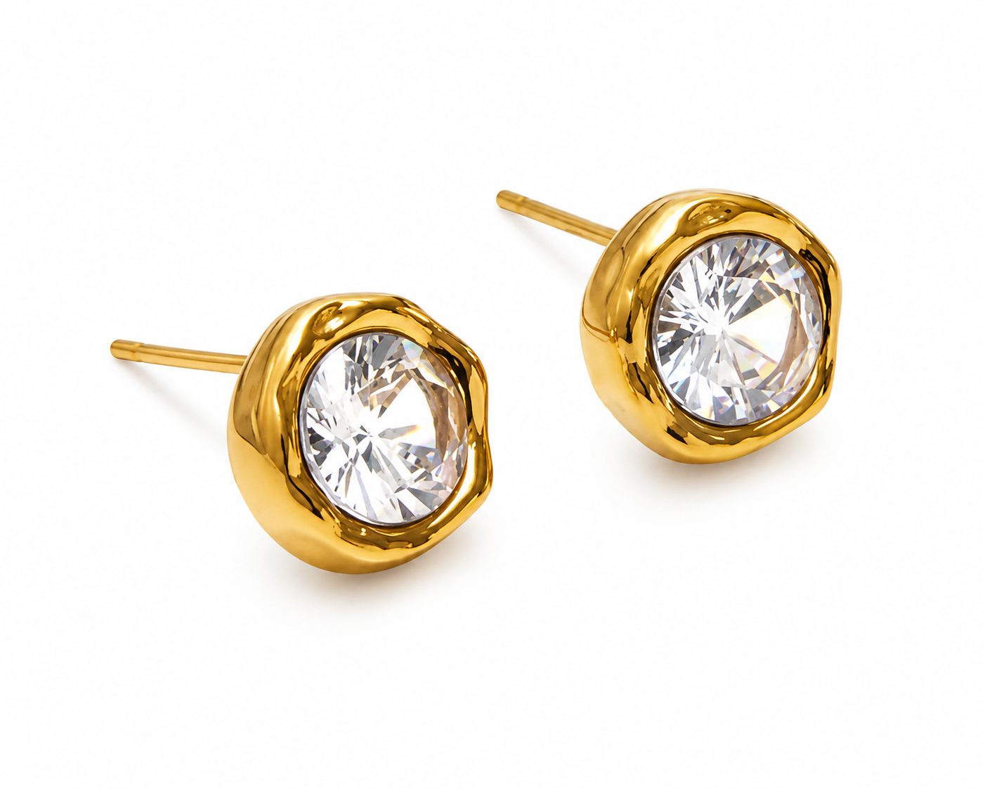Aretes piedra circular irregular