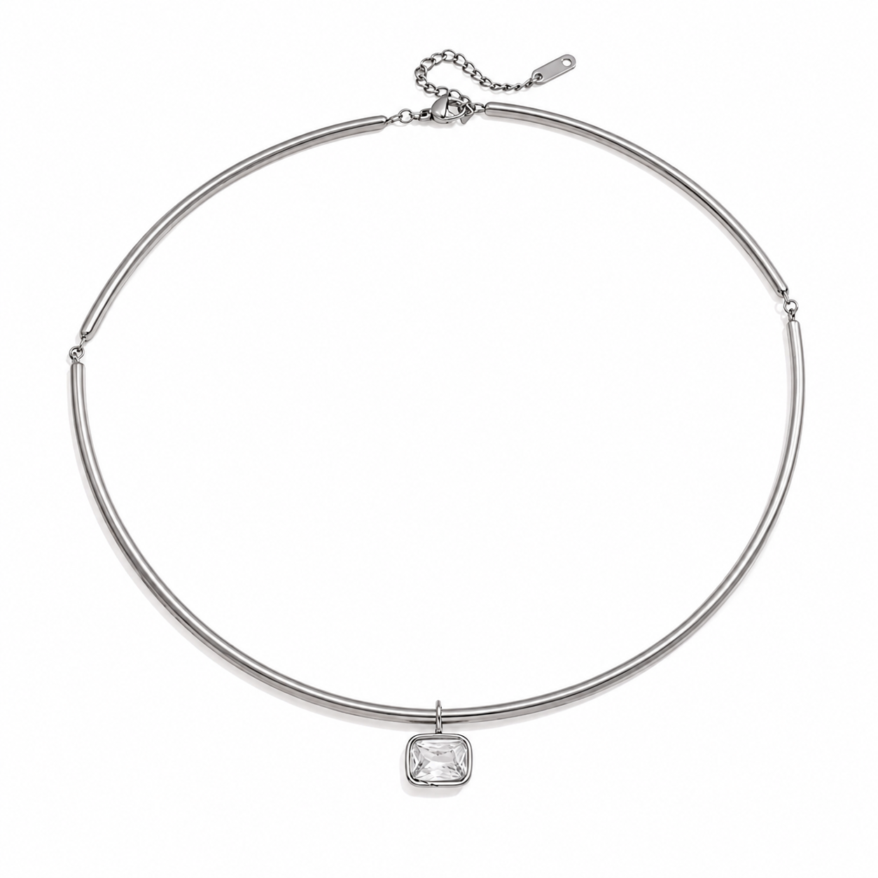 Collar rígido con dije de cristal