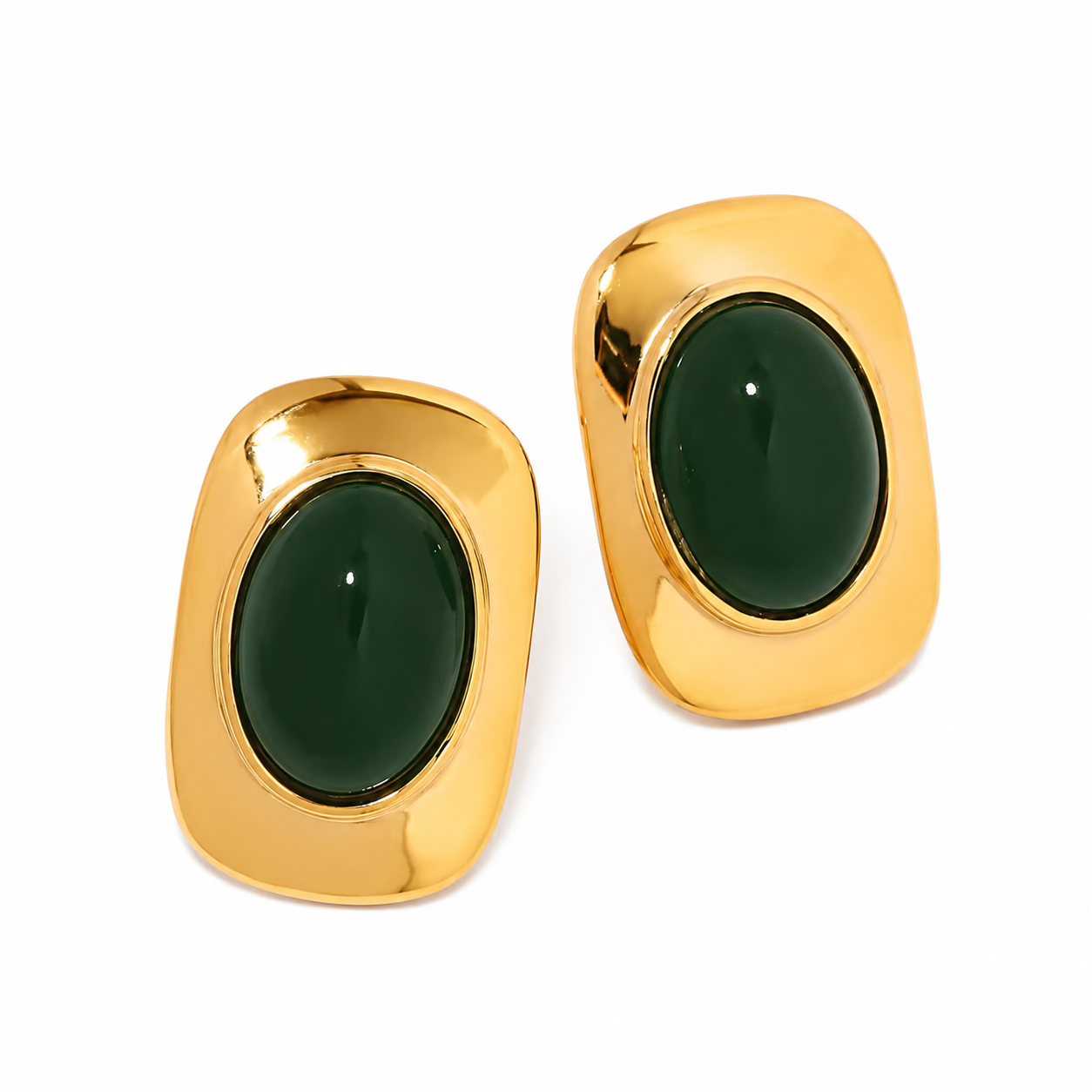 Arete vintage con piedra verde